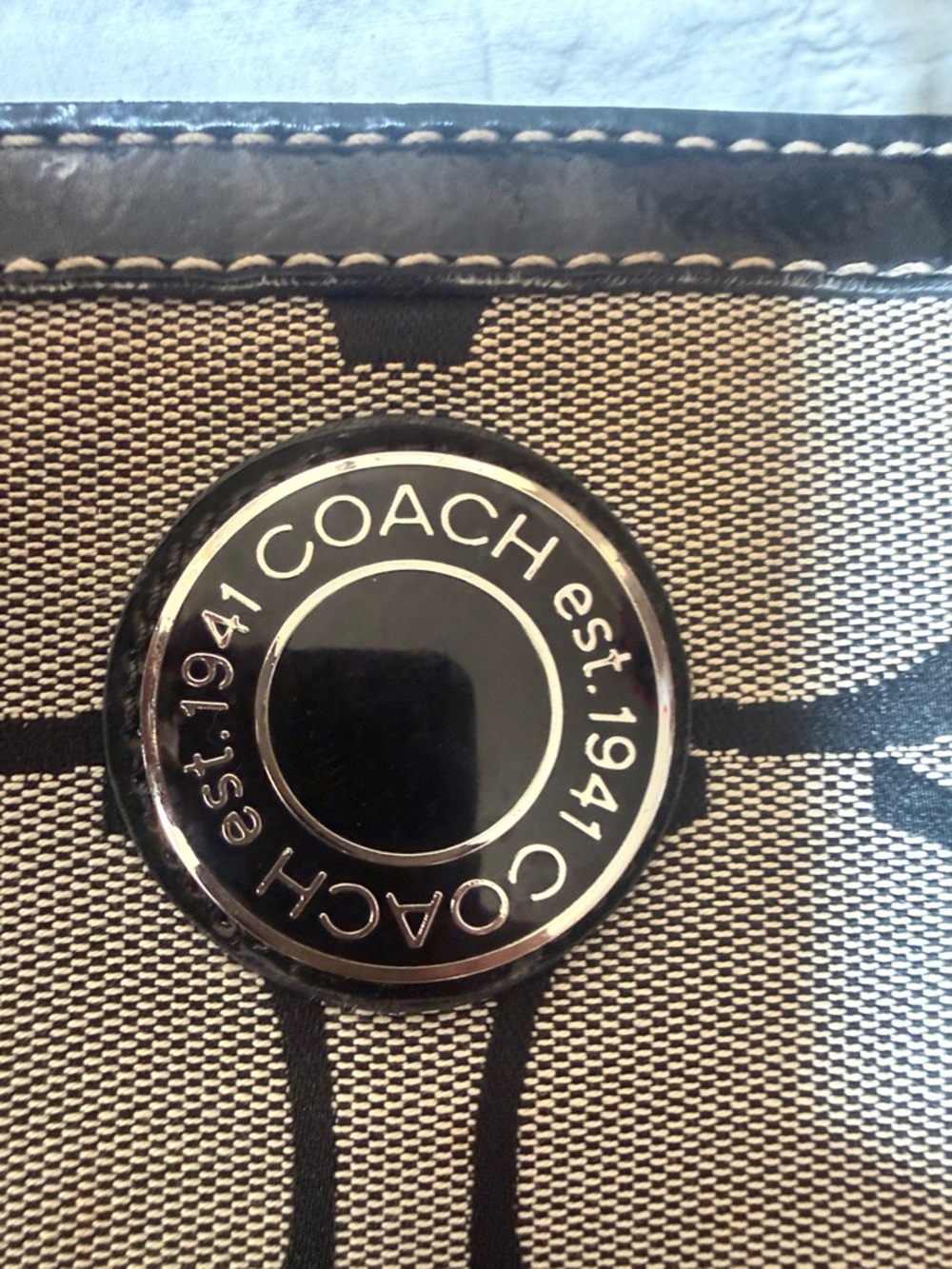 Coach Black & Khaki Signature Tote - Picture 4 of 11